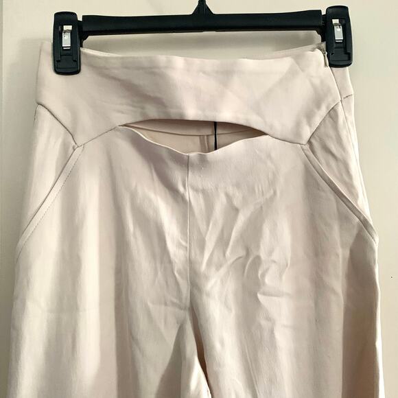 Zara Full Length Trousers with Cutout Opening in Ecru Off White - Picture 7 of 16